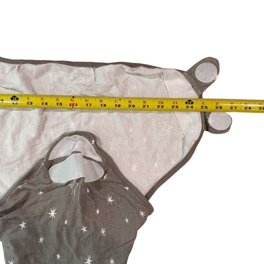 Bublo Swaddle Wrap Baby XS Gray Star Print Adjustable Snug Fit Soft Cotton EUC - Picture 4 of 5